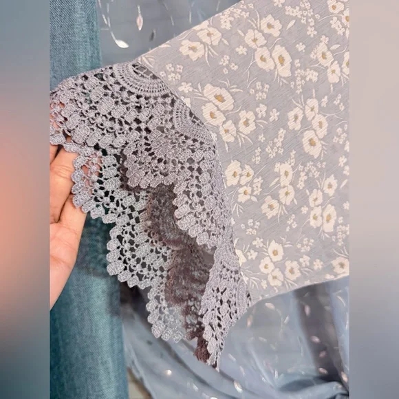 Maurices Light Blue Floral Kimono Top - Picture 3 of 5